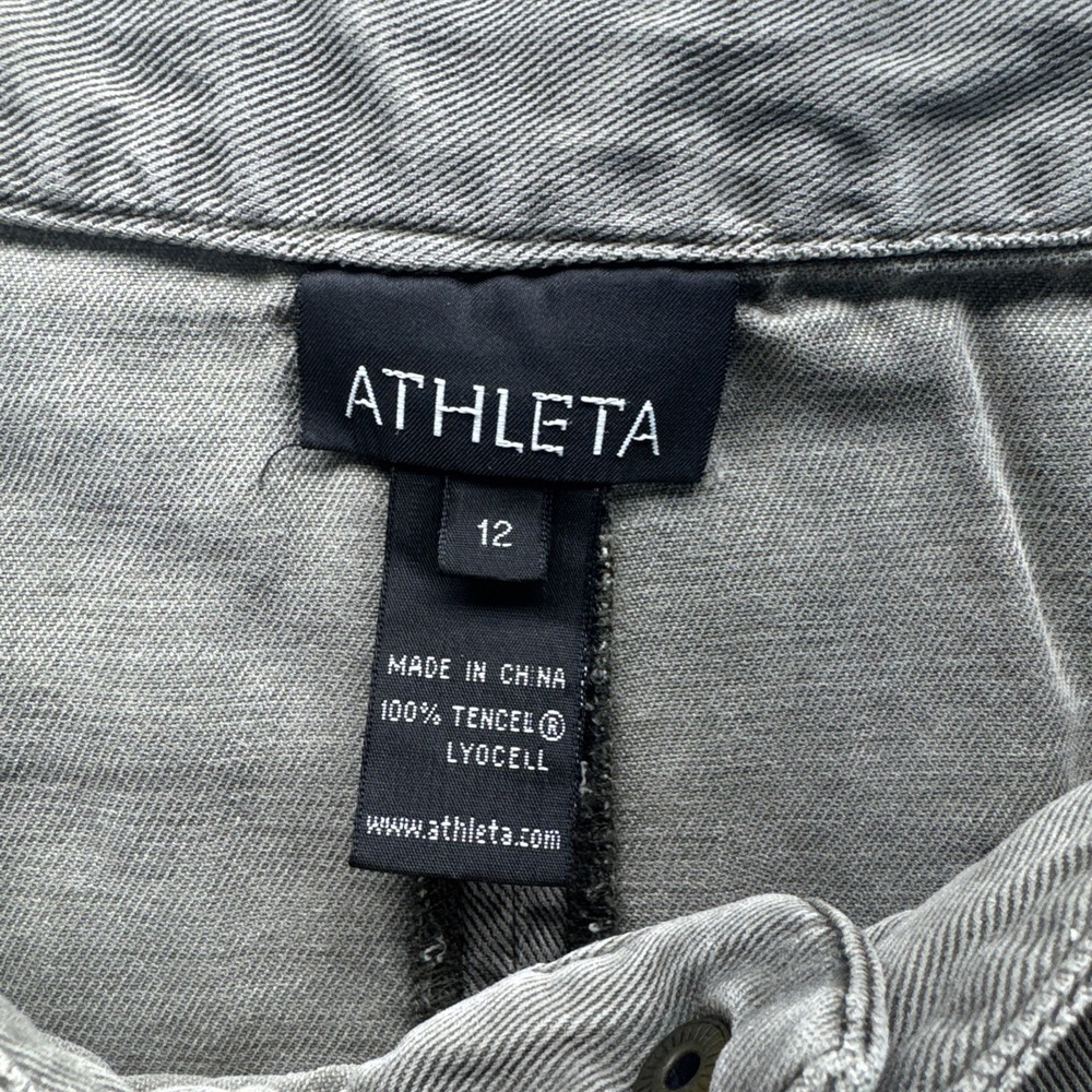 Women's Athleta Size 12 Cargo Skirt Green Granola Girl Pockets Tencel Lyocell - Picture 3 of 12